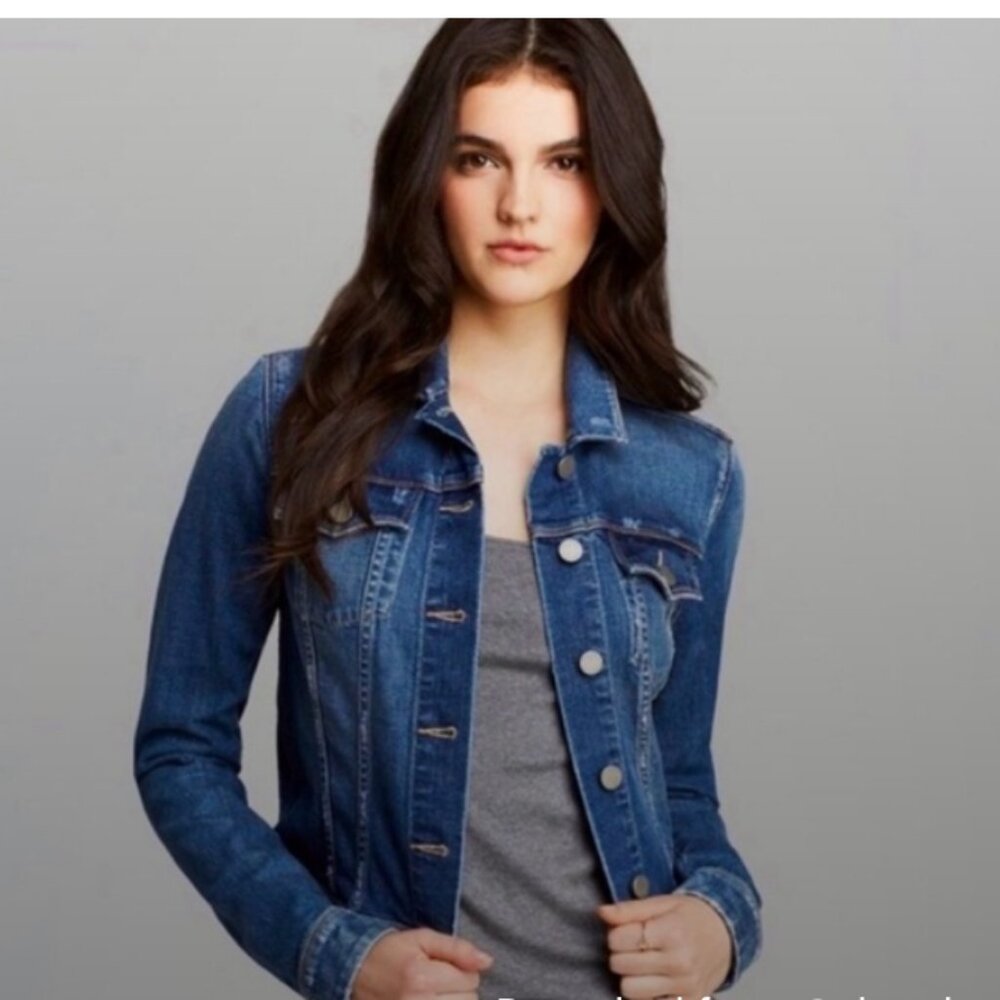 Paige Denim Jacket Dark Wash Size Medium